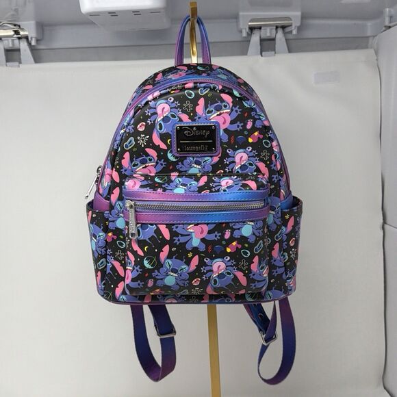 Disney Loungefly Stitch All Over Print Mini Backpack Purple Blue Cosmic Bag main image 15